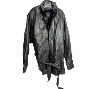 Viking USA Leather Jacket Mens Black Inner Fleece Heavy Thick USA Made